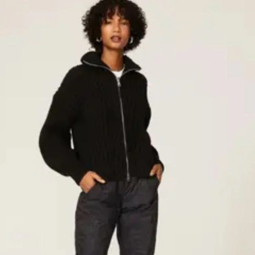 Zadig & Voltaire Black Knit Cardigan with Rainbow Heart Back Patch - Picture 4 of 11